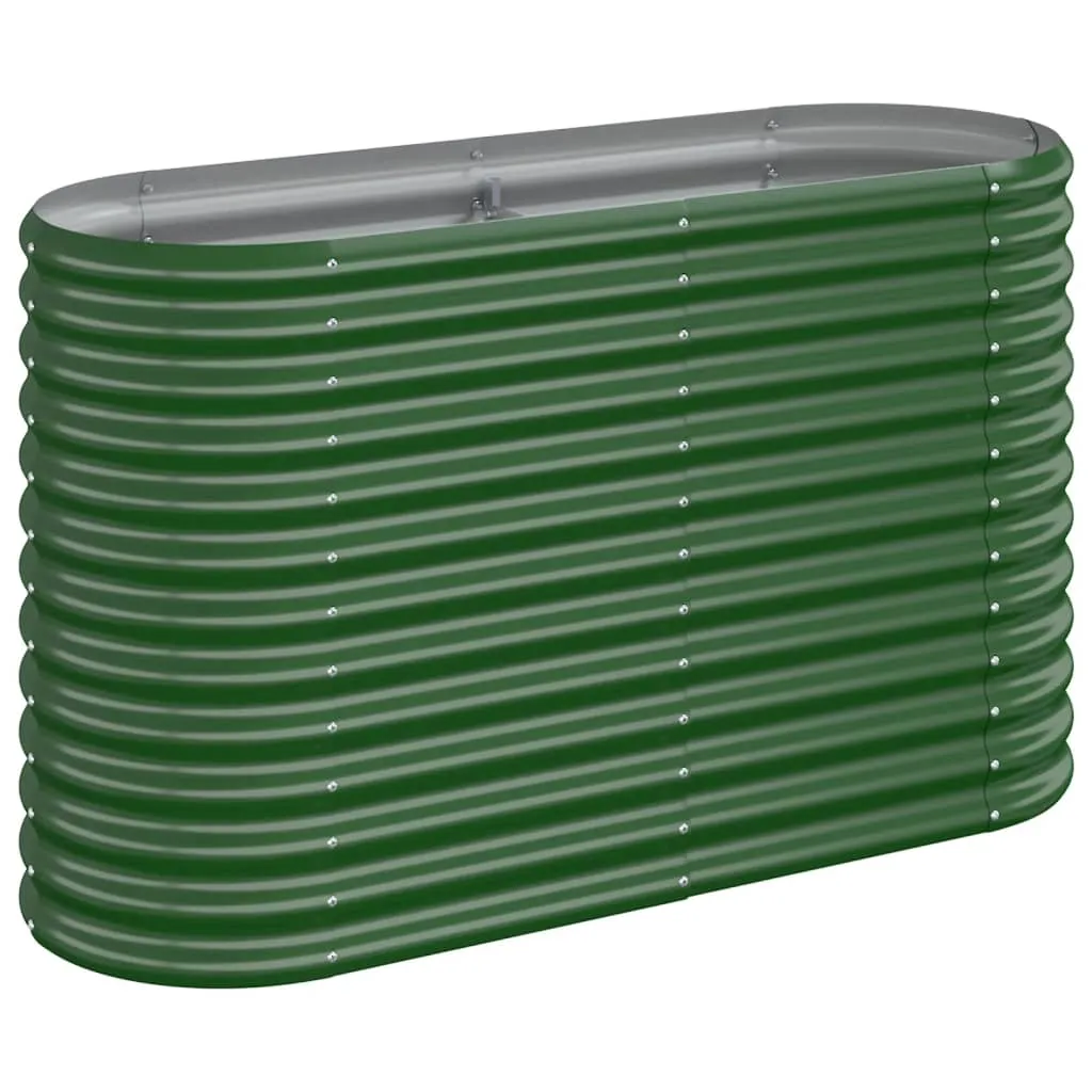 Garden Raised Bed Powder-coated Steel 114x40x68 cm Green