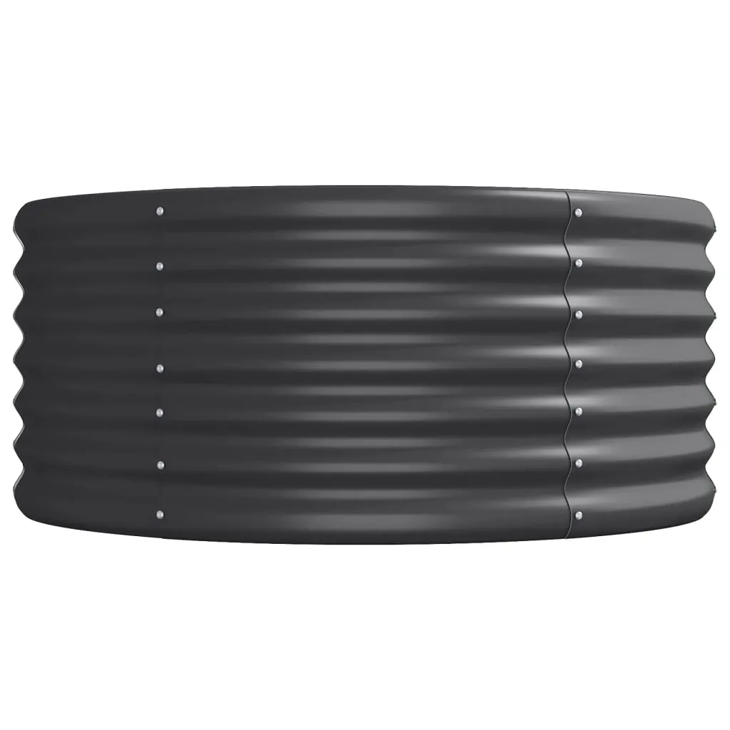 Garden Raised Bed Powder-coated Steel 440x80x36 cm Anthracite