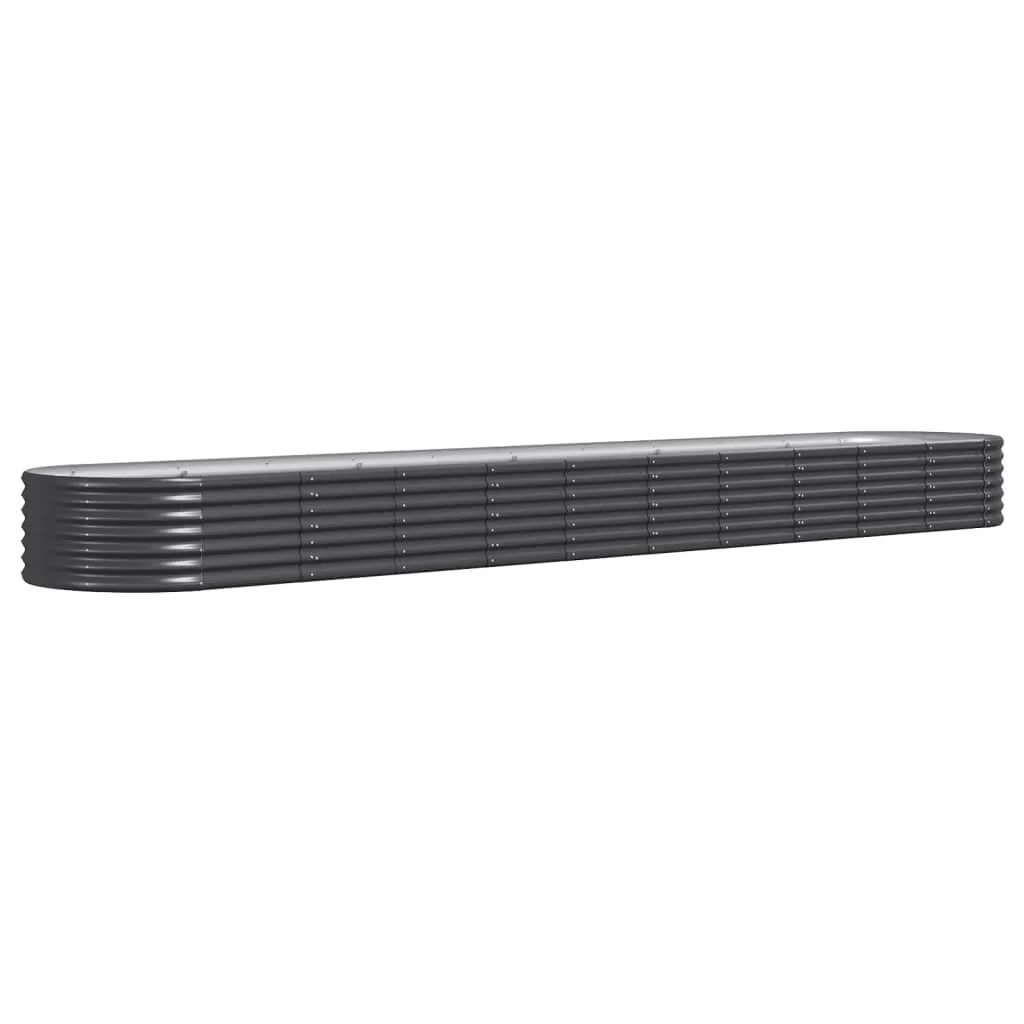 Garden Raised Bed Powder-coated Steel 440x80x36 cm Anthracite