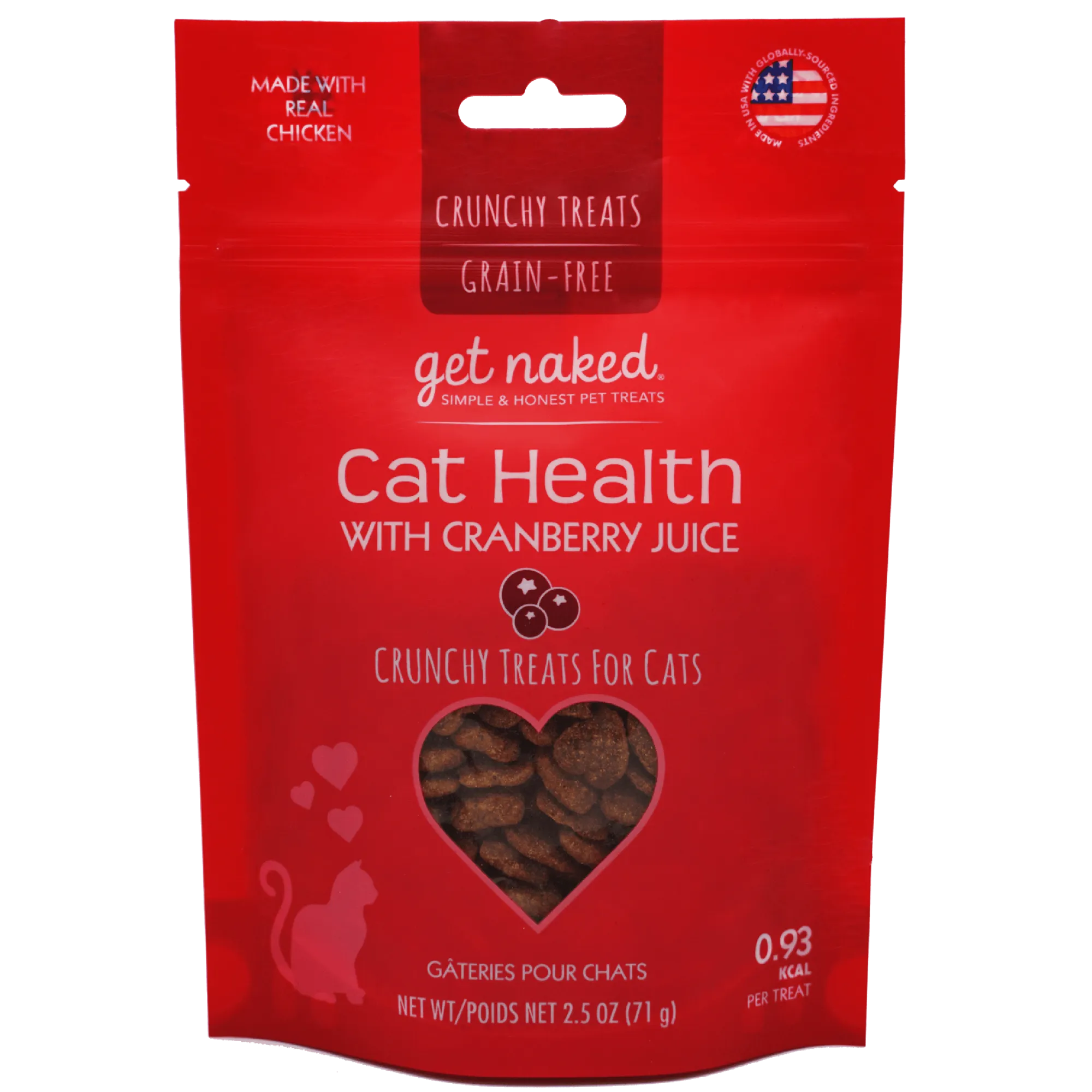 Get Naked Cat Health with Cranberry Juice Crunchy Treats