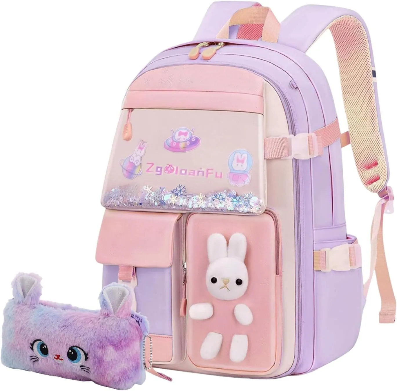 Girls Backpack, Kids Backpack for Girls School Backpacks Bunny Kawaii,Book Bag for Elementary Primary School Kindergarten Elementary Preschool Middle