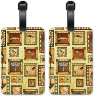Go Fishing - Image by Dan Morris - Luggage ID Tags - Suitcase Identification Cards - Set of 2