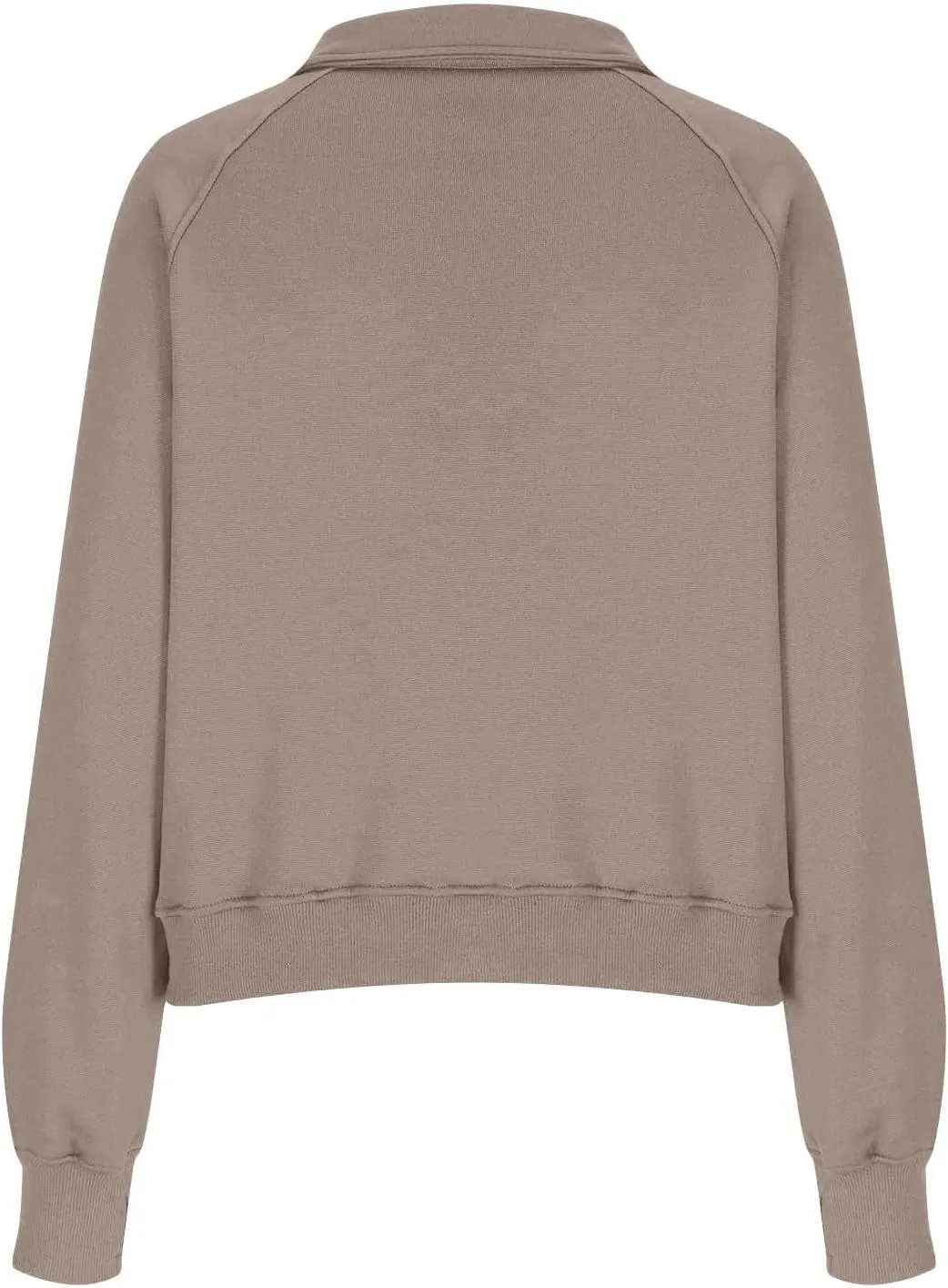 Half Zip Pullover Women Fall Fleece Oversized Sweatshirt Trendy 1/4 Zip Hoodie Y2k Cropped Sweater with Thumb Hole