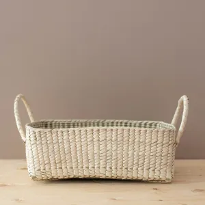 Hand-Woven Natural Basket with Handles