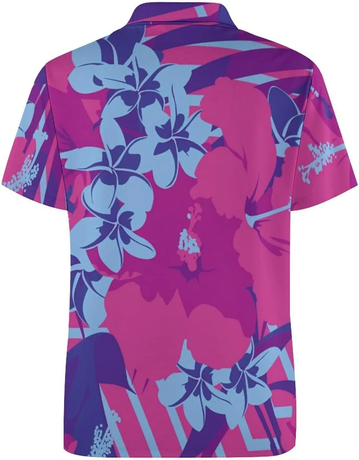 Hawaiian Flowers Mens Polo Shirts Quick Dry Short Sleeve T-shirts Slim Tennis Collared Tees Tops