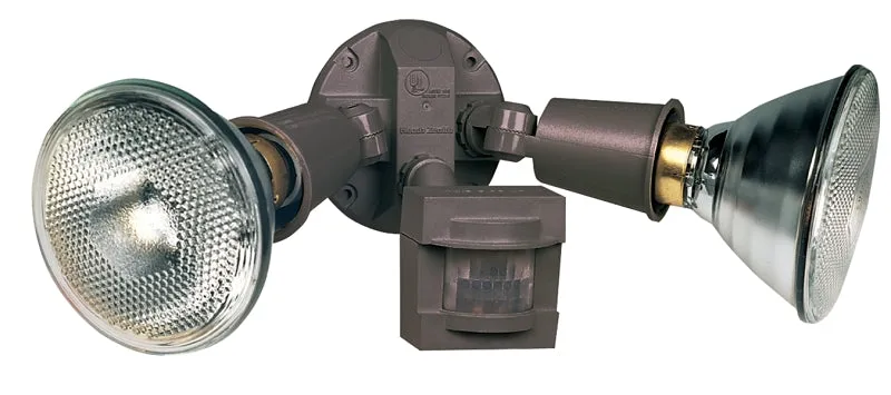 Heath Zenith HZ-5408-BZ Motion Activated Security Light, 120 V, 300 W, 2-Lamp, Incandescent Lamp, Plastic Fixture :EA: QUANTITY: 1