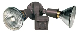 Heath Zenith HZ-5408-BZ Motion Activated Security Light, 120 V, 300 W, 2-Lamp, Incandescent Lamp, Plastic Fixture :EA: QUANTITY: 1