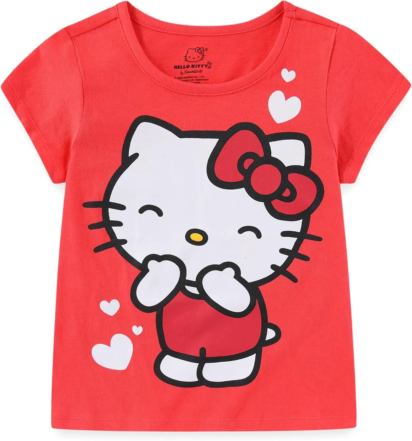 Hello Kitty Sanrio Girls 4 Pack Short Sleeve T-Shirt for Little and Big Kids