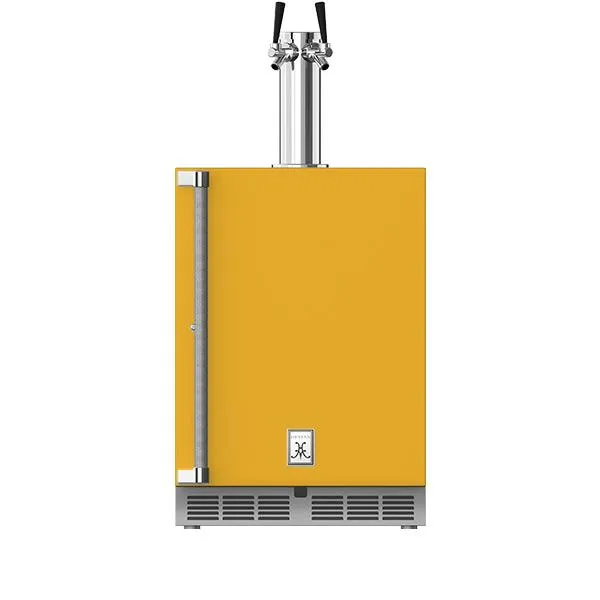 Hestan 24" Double Faucet Beer Dispenser, Right Hinged