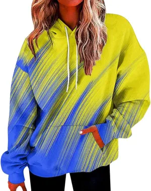 Hoodies for Women Long Sleeve Oversized Sweatshirts 2024 Trendy Drawstring Pullover with Pockets Preppy Fall Clothes