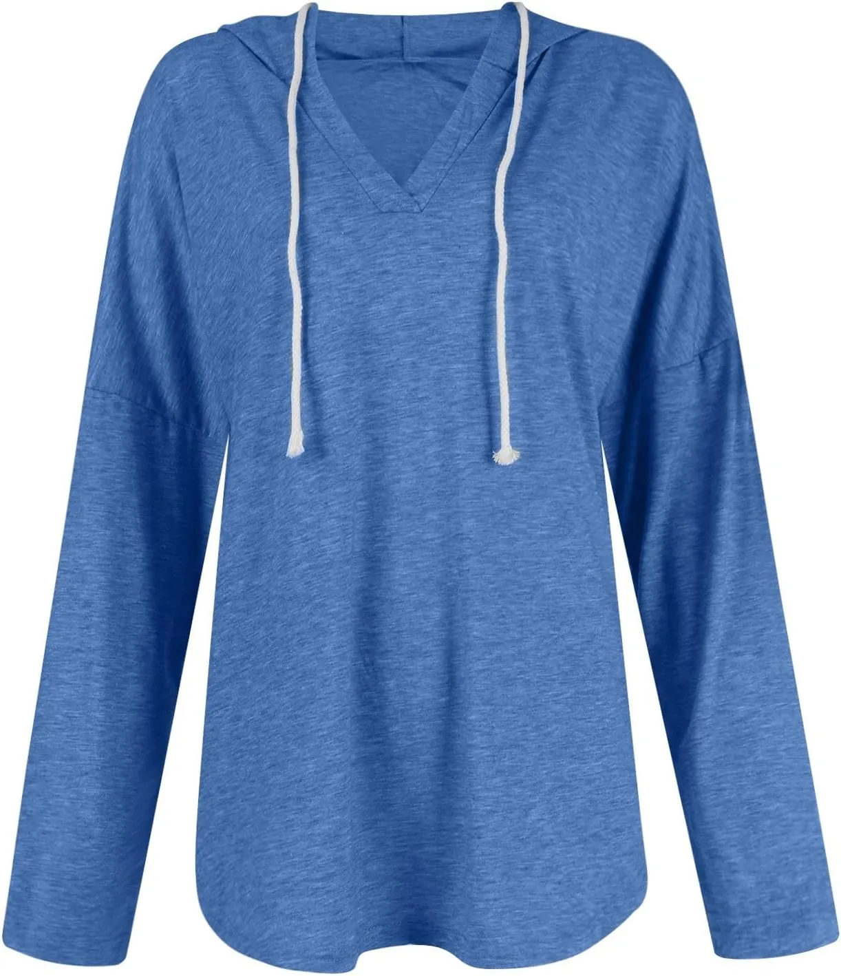 Hoodies for Women Trendy Winter Vneck Sweatshirts Oversized Long Sleeve Tshirts Loose Fit Plain Color Sweatshirts