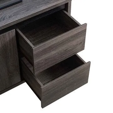 Hosa 47 Inch TV Media Entertainment Console, 2 Drawers, 1 Cabinet, Black By Casagear Home