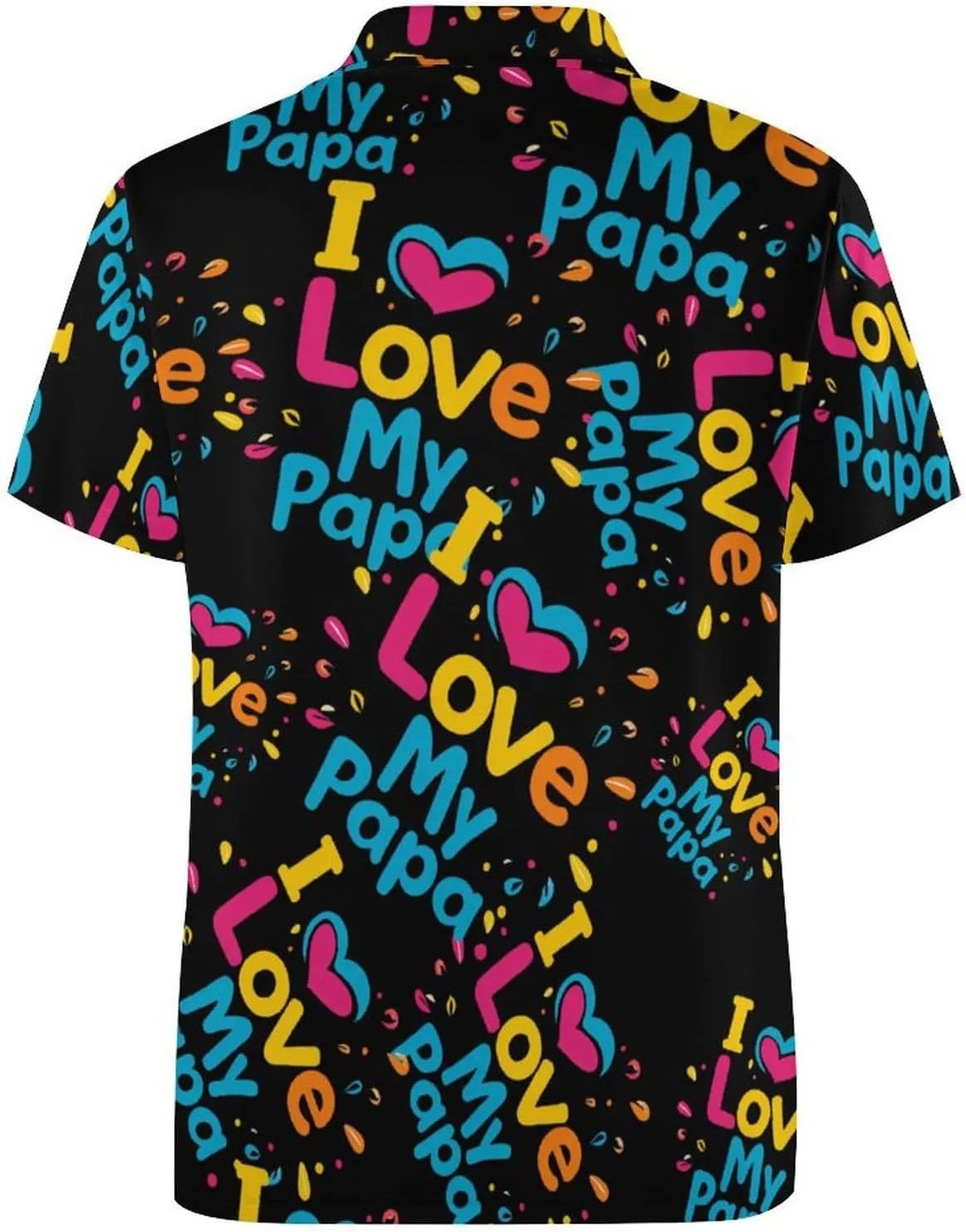 I Love My Papa Mens Polo Shirts Quick Dry Short Sleeve T-shirts Slim Tennis Collared Tees Tops