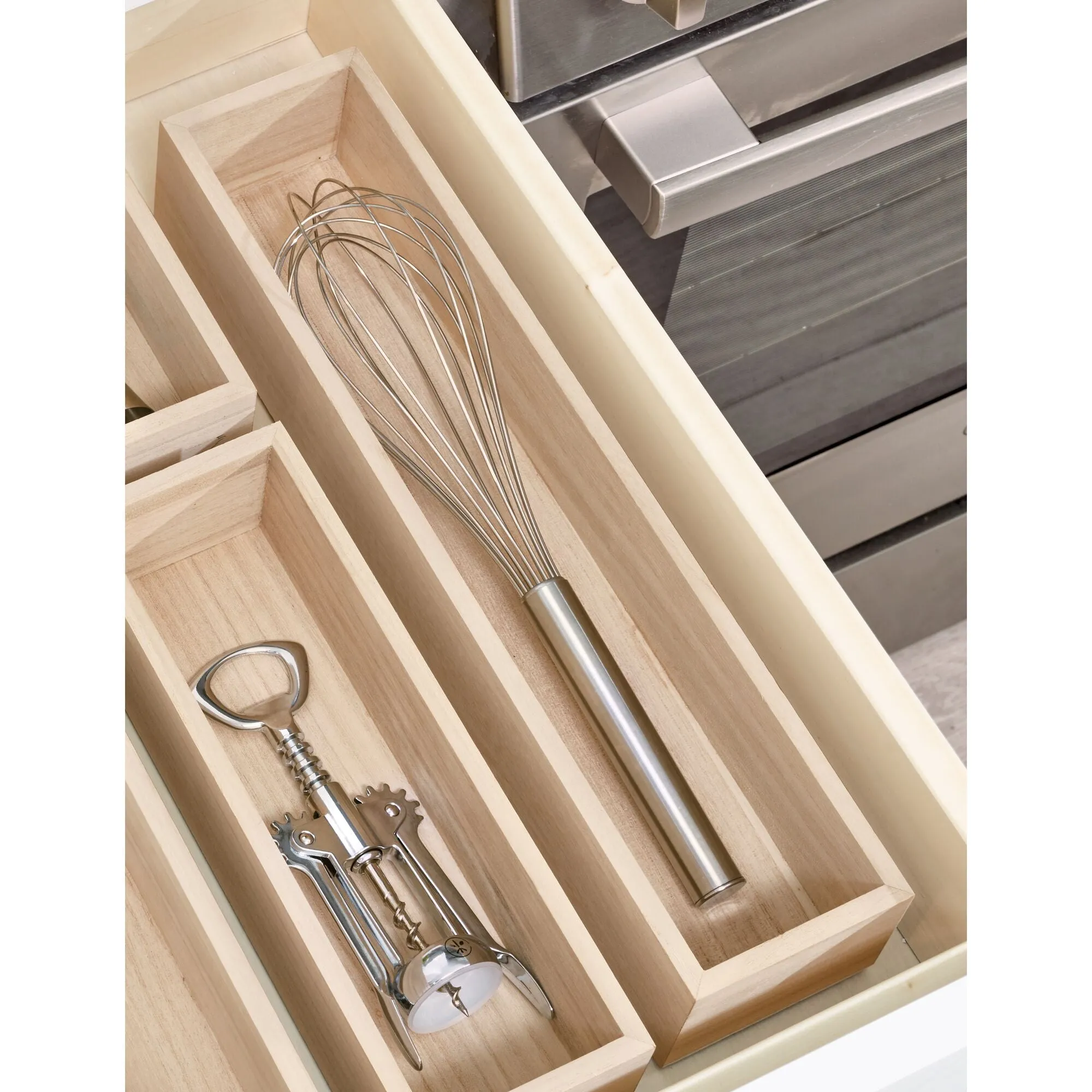 iDesign EcoWood Natural Paulownia Wood Drawer Organizer Bin