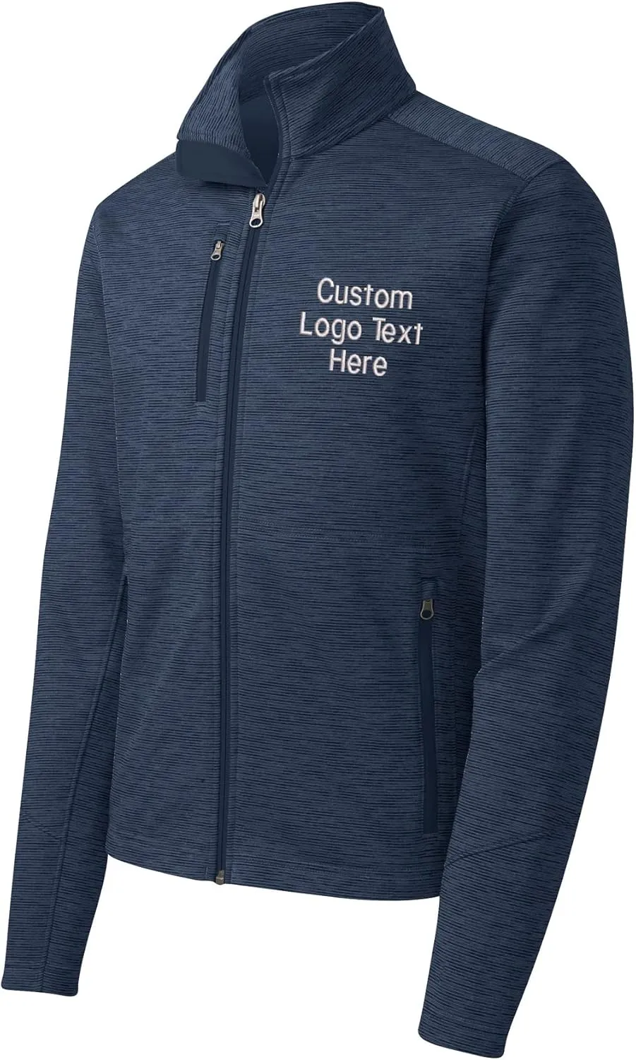 INK STITCH Men F231 Deisgn Your Own Custom Stitching Logo Texts Digi Stripe Fleece Jackets
