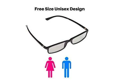 Intellilens Nvision Unisex Power Reading Blue Cut Anti Reflection Full Frame Spectacles Glasses For Mobile Laptop Tablet Computer - (Zero Power, Black)