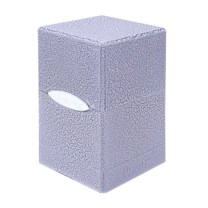 Ivory Crackle Satin Tower Deck Box