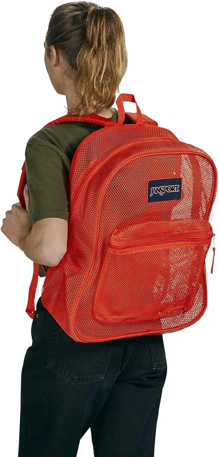 JanSport Mesh Pack - See Through Backpack Ideal for School, Work, Travel, or Beach Outings, Fiesta