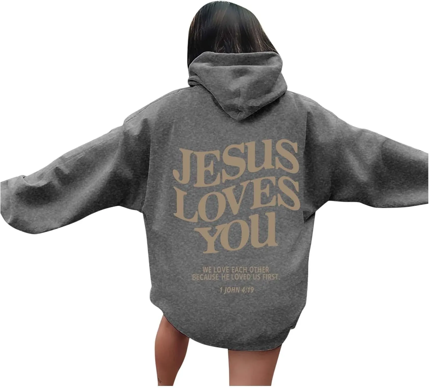 Jesus Loves You Hoodie Sweatshirt Jesus Christian Gifts Hooded Pullover Tops Streetwear Gift Y2K Clothes for Women Men