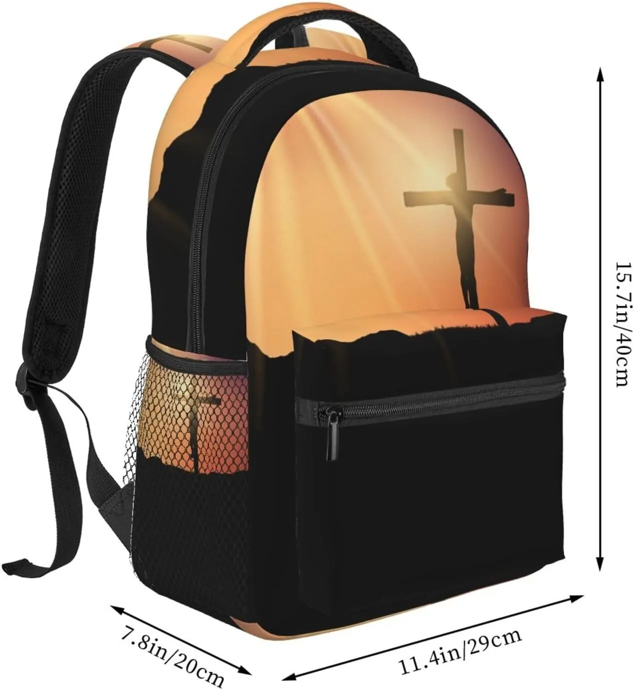 Jesus Travel Laptop Backpack Women Lightweight Backpack Adjustable College Backpack Fits 15.6 Inch Laptop Waterproof Travel Backpack for Women, Men, Travel -Cross