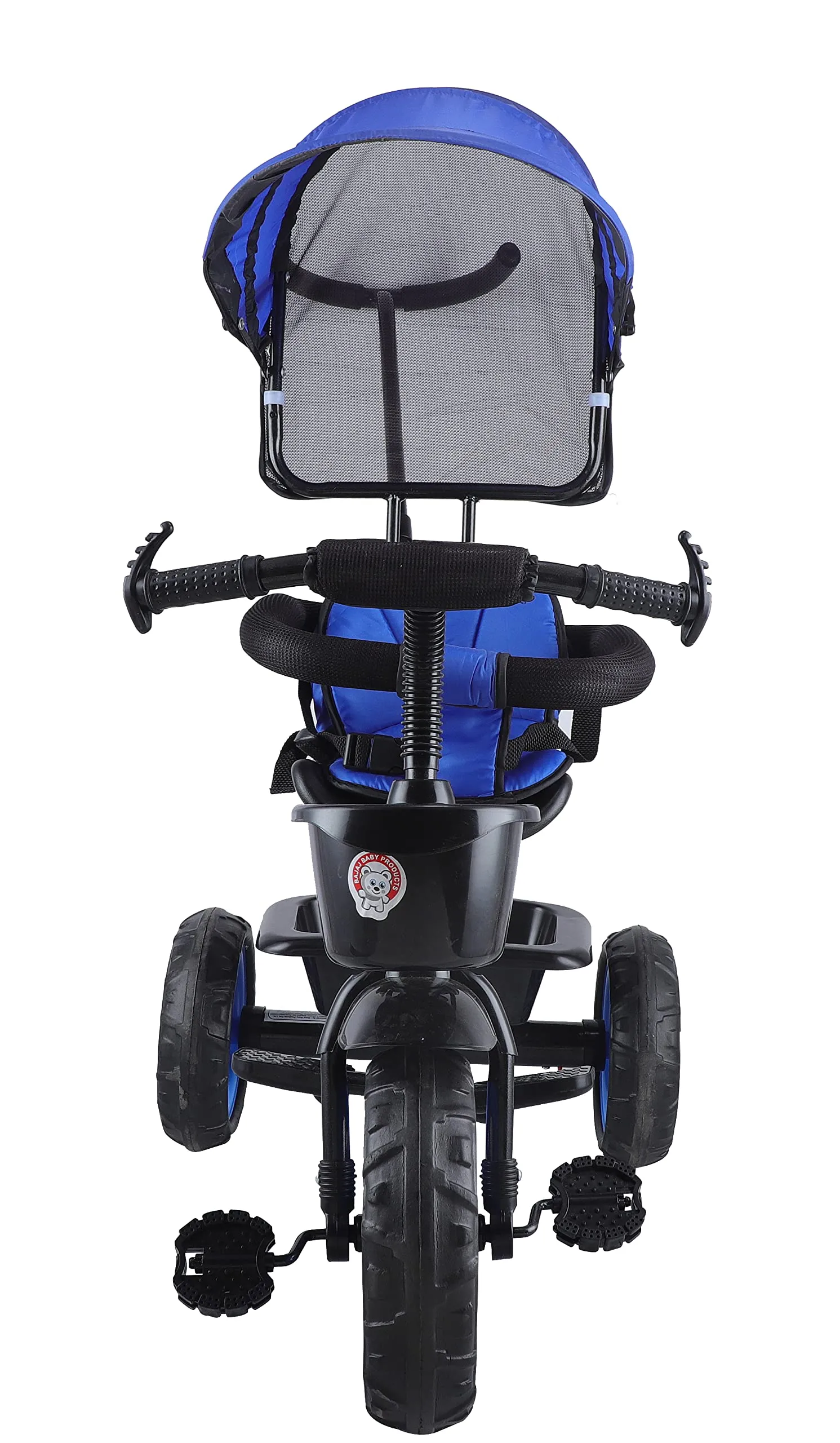 JoyRide Stroller Tricycle| Baby Trike|Tricycle with Canopy and Parental Adjust Push Handle for Kids|Boys|Girls Age Group 1.5 to 5 Years (Blue)
