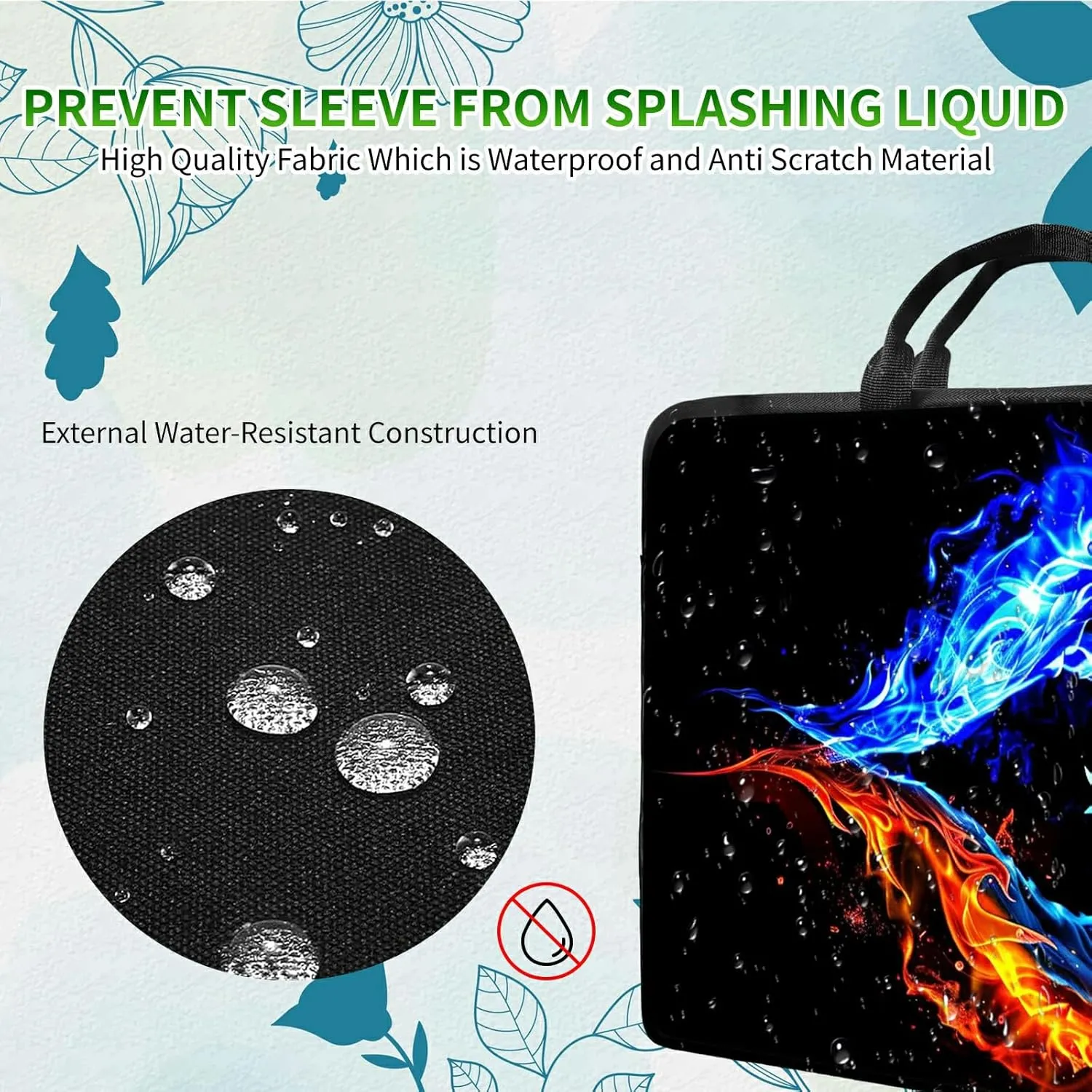 Laptop Shoulder Bag Sleeve Case, Large Capacity Waterproof PU Leather Computer Handbag