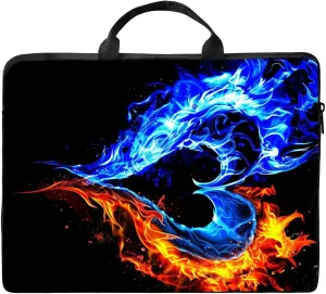 Laptop Shoulder Bag Sleeve Case, Large Capacity Waterproof PU Leather Computer Handbag