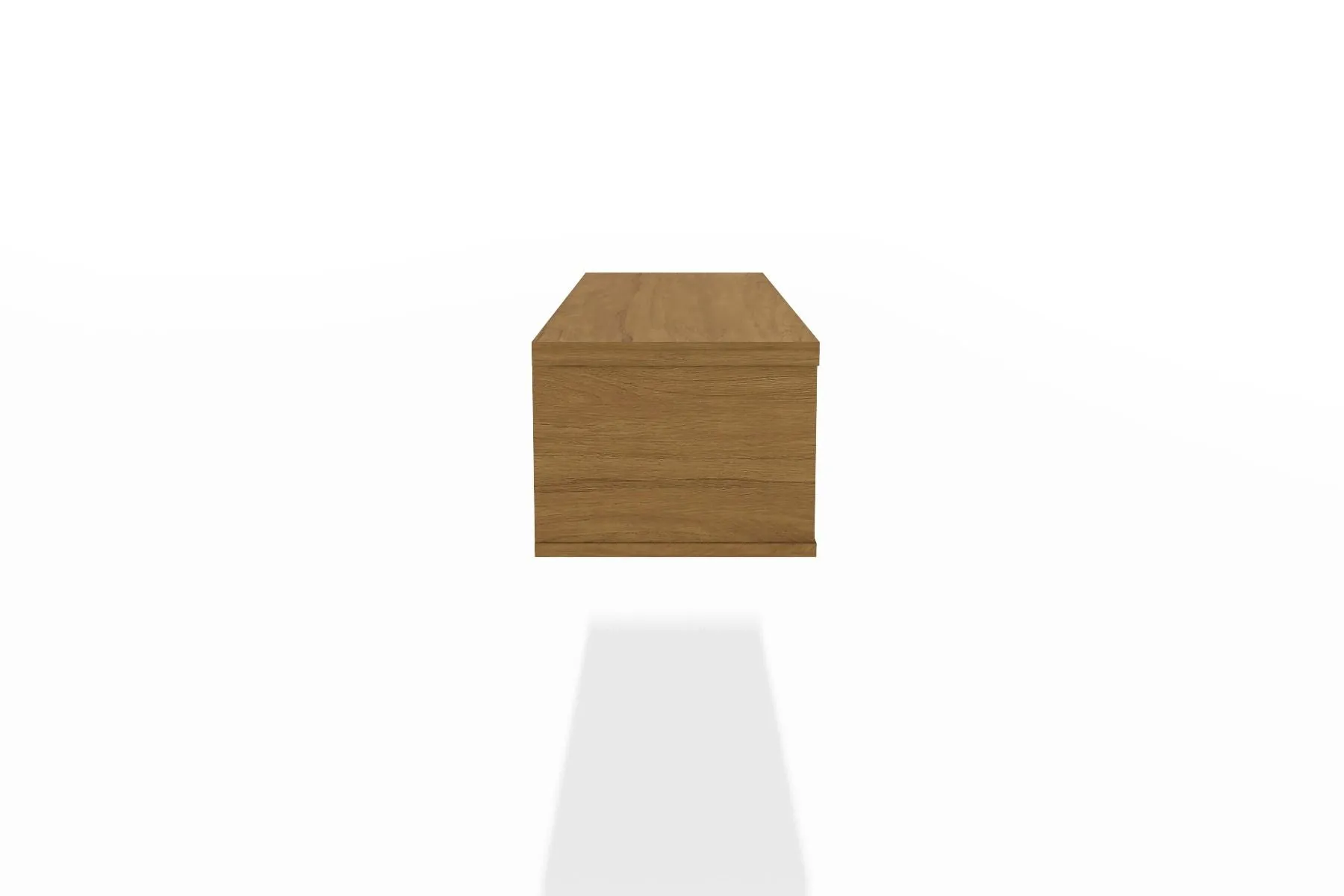 Liberty 42.28 Mid-Century Modern Floating Office Desk with 2 Shelves in Cinnamon