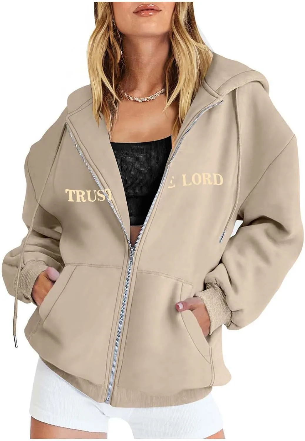 Love Like Jesus Zip Up Christian Hoodies for Women Bible Verse Graphic Y2K Hooded Sweatshirt Coat Fall Fashion Comfort Hoodie