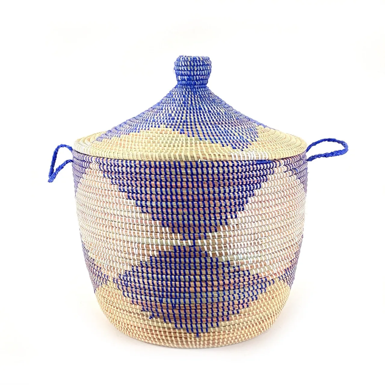 Low Storage Basket 24" x 14"  - Blue   Natural Chevron