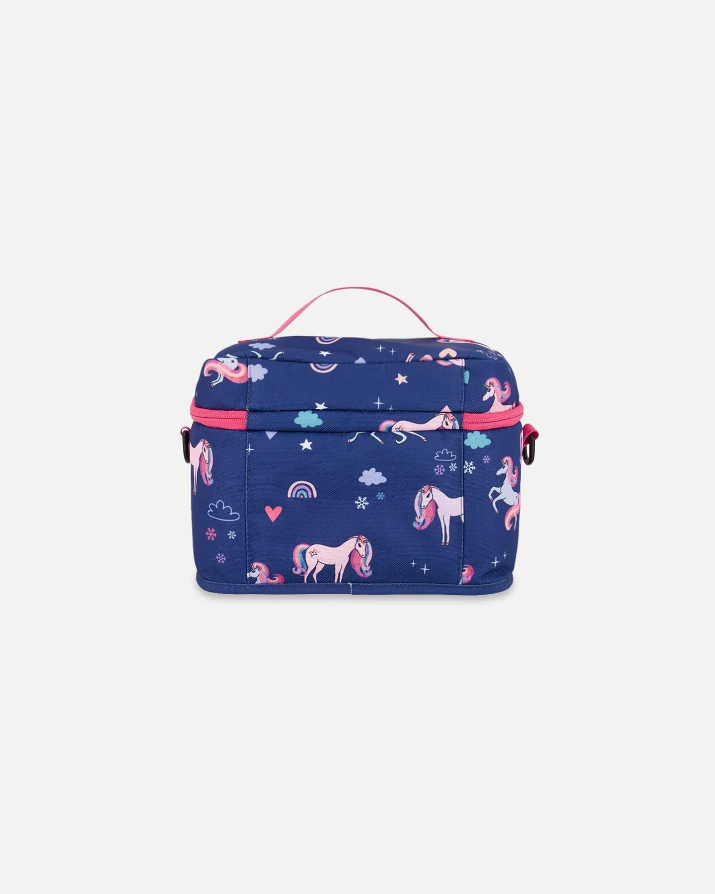 Lunch Box Navy Unicorn Print
