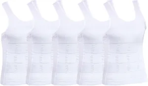 Maiyifu-GJ 5 Pack Men's Sleeveless Compression Shirts Athletic Workout Slimming Tank Top Running Undershirts Shapewear Vest