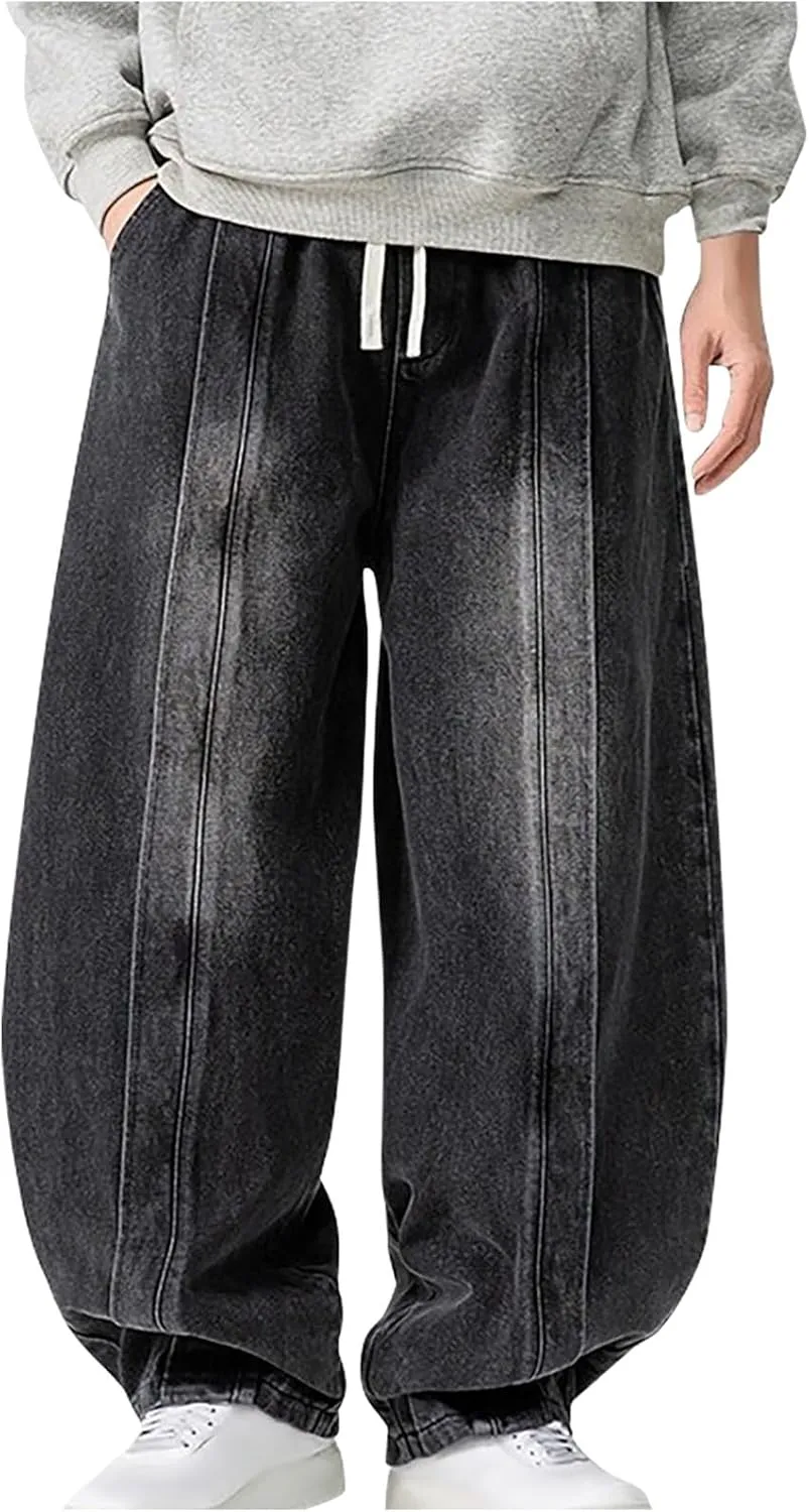 Man Pants Pants for Man Denim Medieval Harem Western Flare Wide Leg Summer Fall Pants 2025