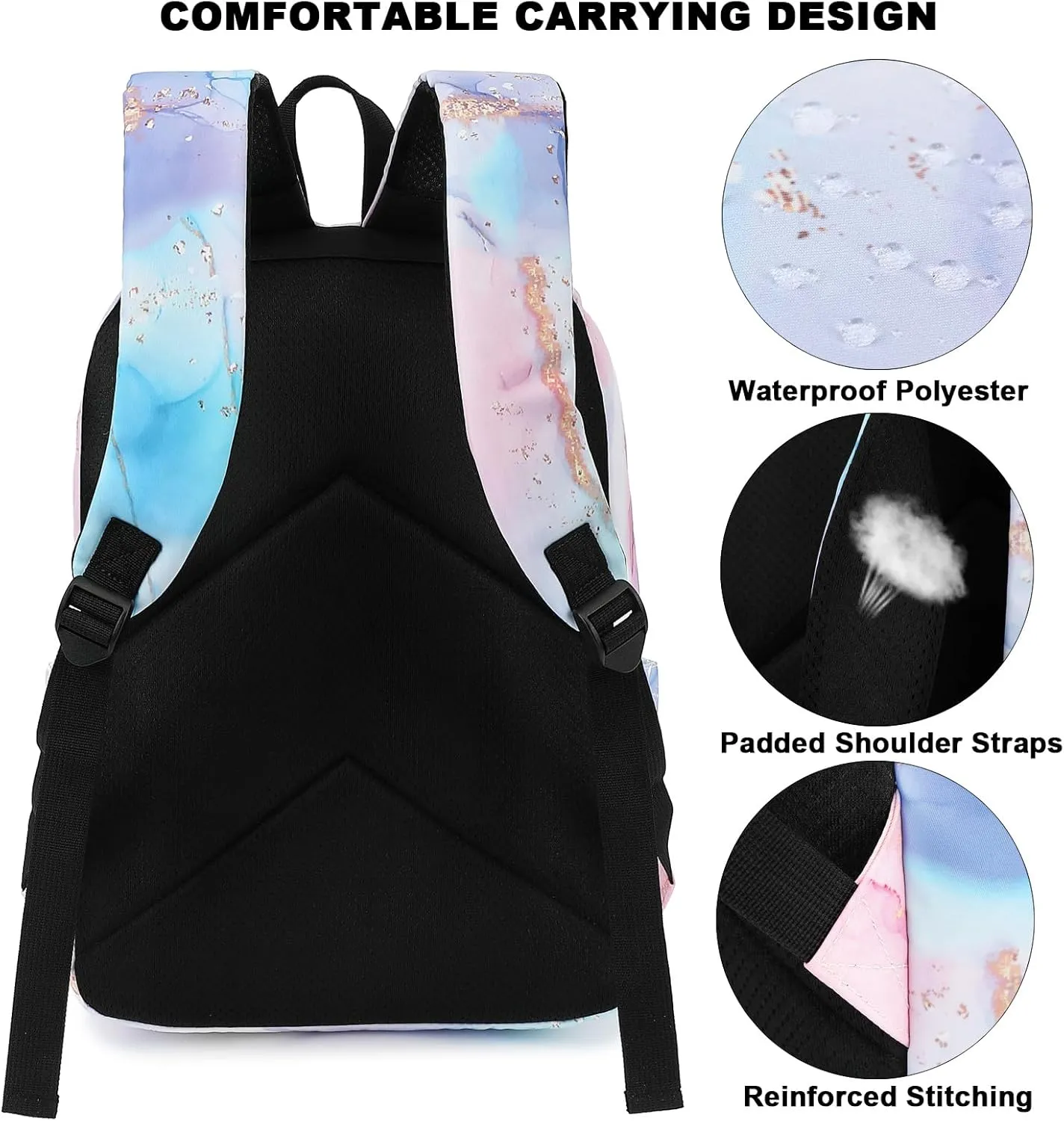 Marble Backpack for Girls Women Teens, School Backpack College Bookbags Ladies Laptop Backpacks