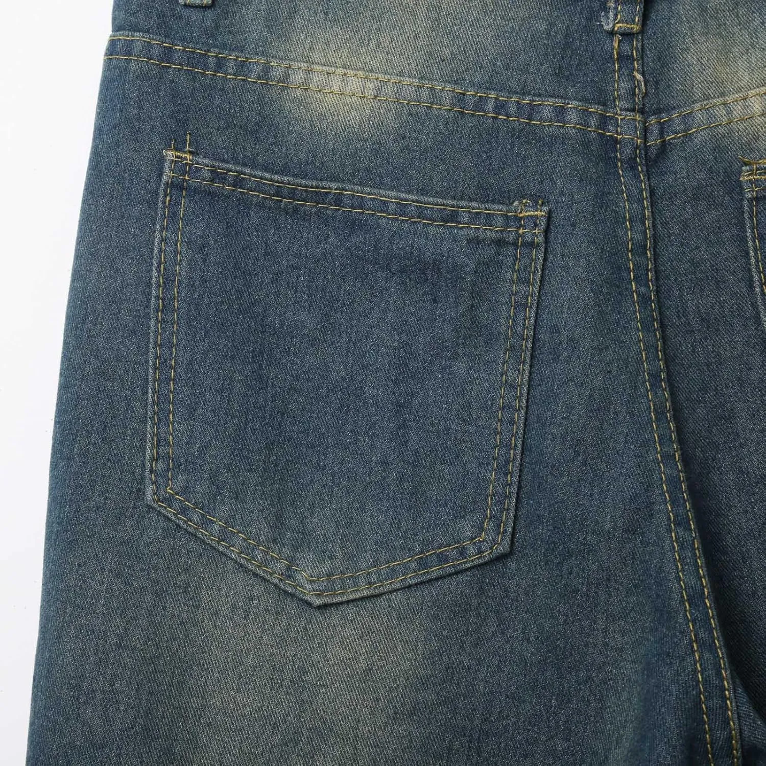 Men Loose Y2K Hip Hop Long Jean Shorts Baggy Denim Shorts with Pockets Casual Summer Streetwear