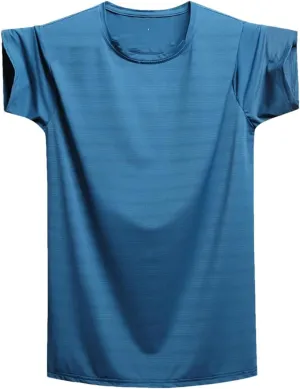 Men Quick Dry Oversized T Shirt Summer Gym Joggering Sports T-Shirts Men Ice Silk Tops Tees