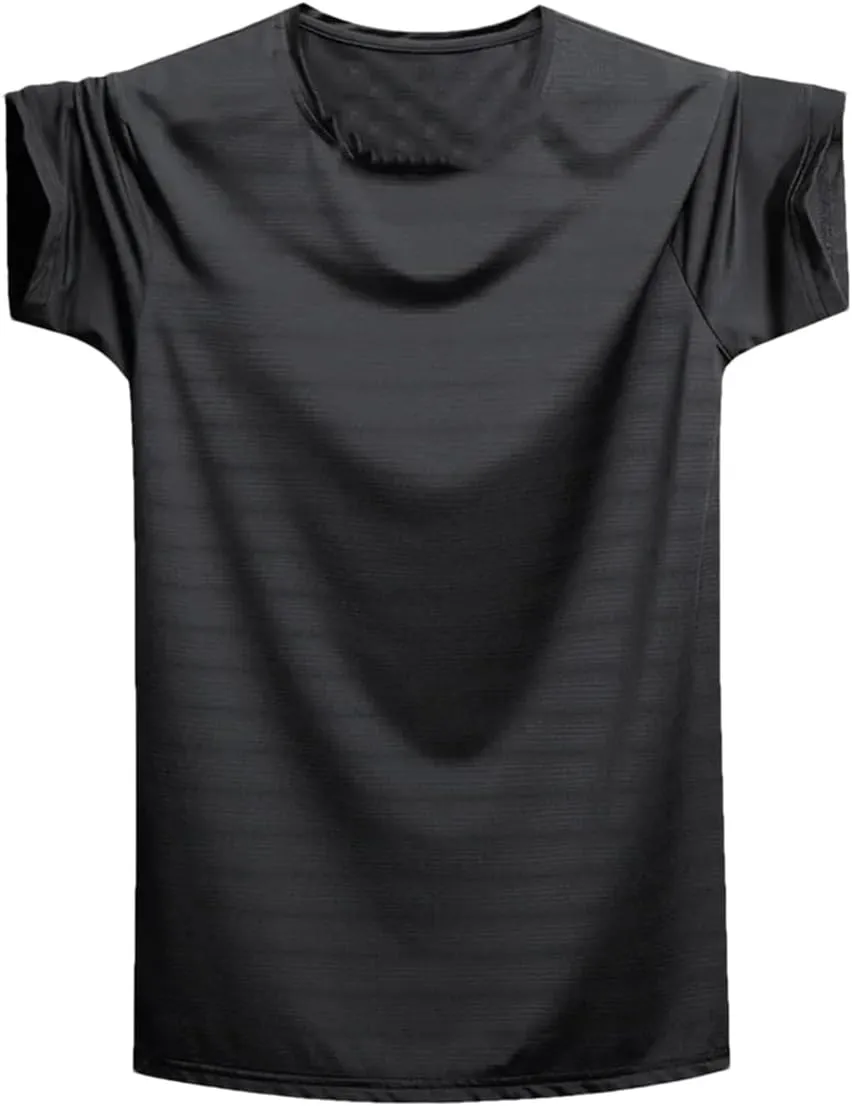 Men Quick Dry Oversized T Shirt Summer Gym Joggering Sports T-Shirts Men Ice Silk Tops Tees