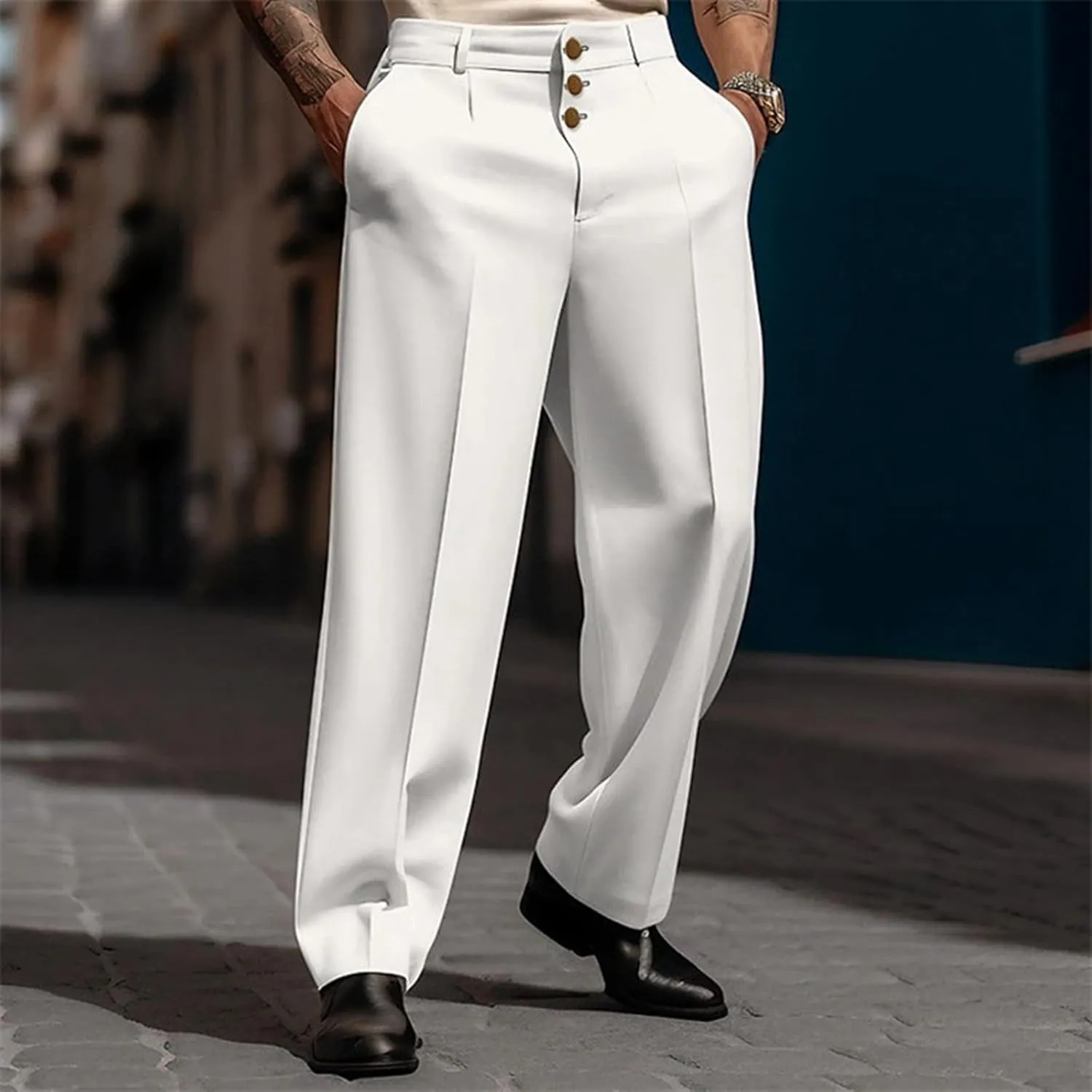 Men's Suit Pants,Expandable Waist Slim Fit Stretch Formal Dress Pants Straight Leg Work Slacks Suit Trousers