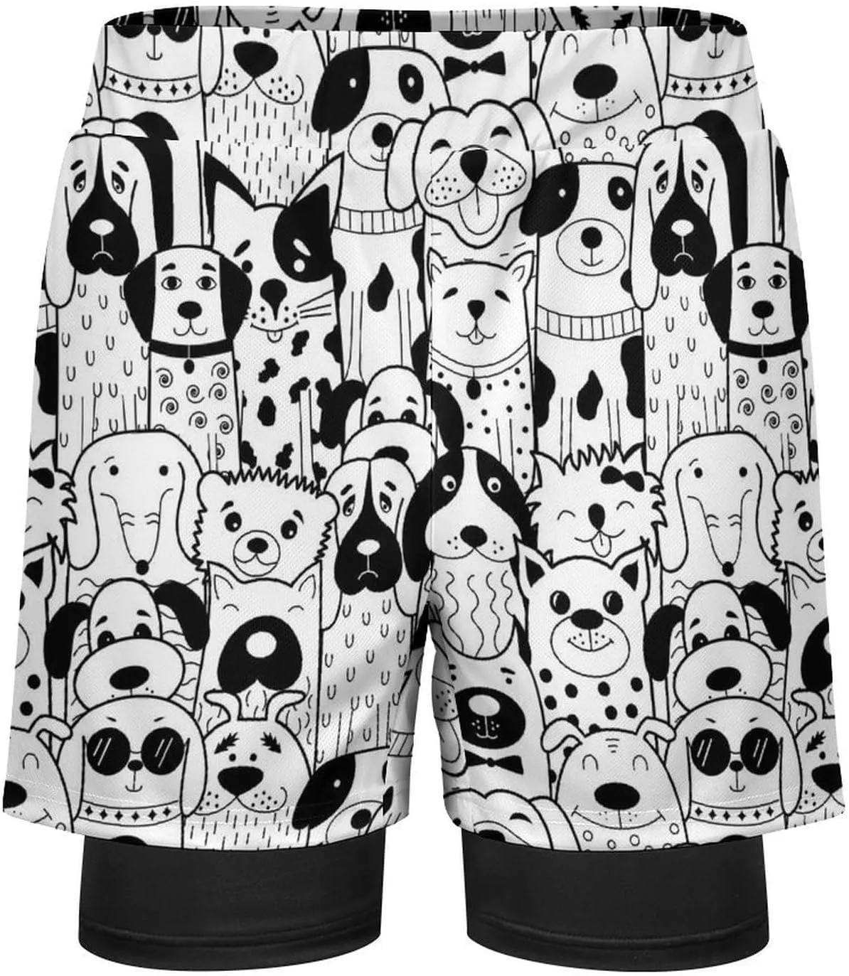 Men's Swim Trunks Black White Zebra Pattern Quick Dry Board Shorts