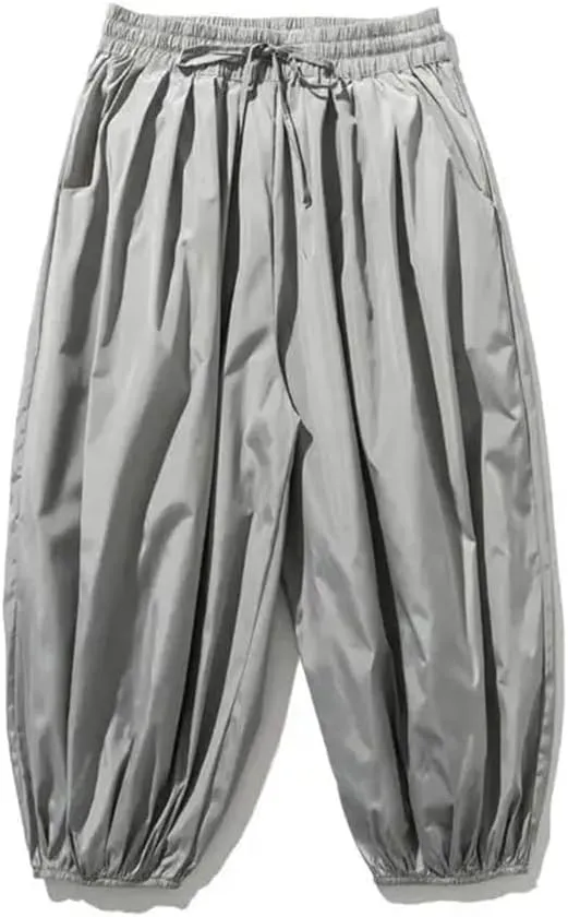 Men's Trousers Solid Color Street Harem Pants Lightweight Harajuku Capri Pants