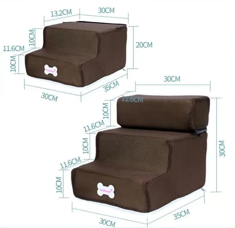 Mesh Foam 2 or 3 Step Pet Stairs