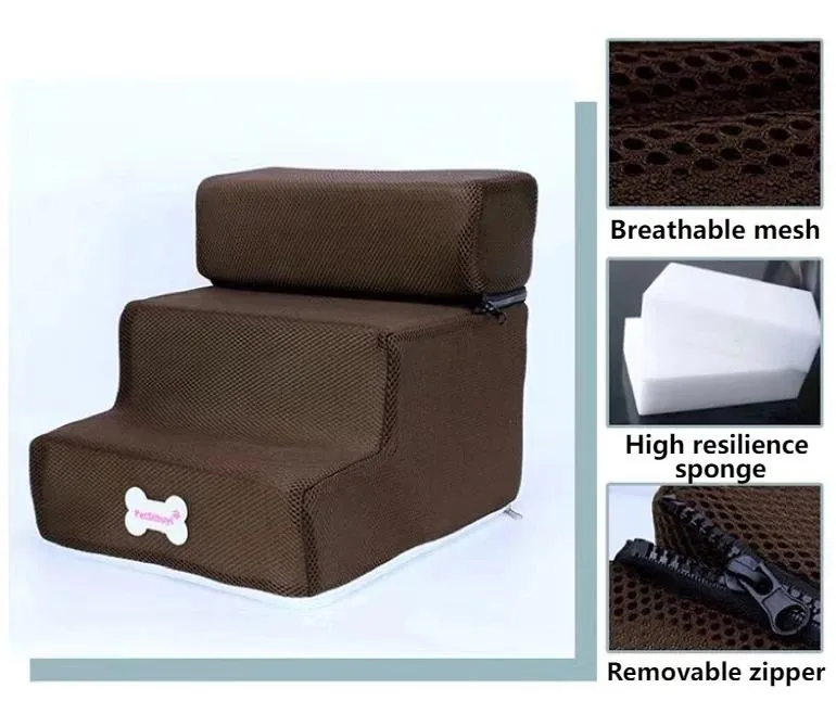 Mesh Foam 2 or 3 Step Pet Stairs