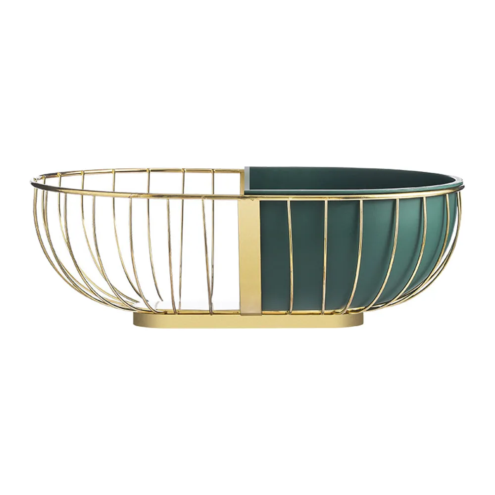 Metal Hollowed Out Fruit Vegetable Snack Tray Bowl Basket Kitchen Storage Rack Holder Large Capacity Kitchen Organizer Basket