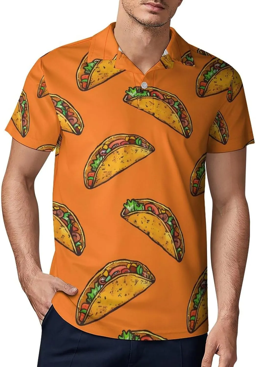 Mexican Tacco Mexico Classic Polo Shirts for Men Quick Dry Short Sleeve Fit Golf Tees Casual Tops