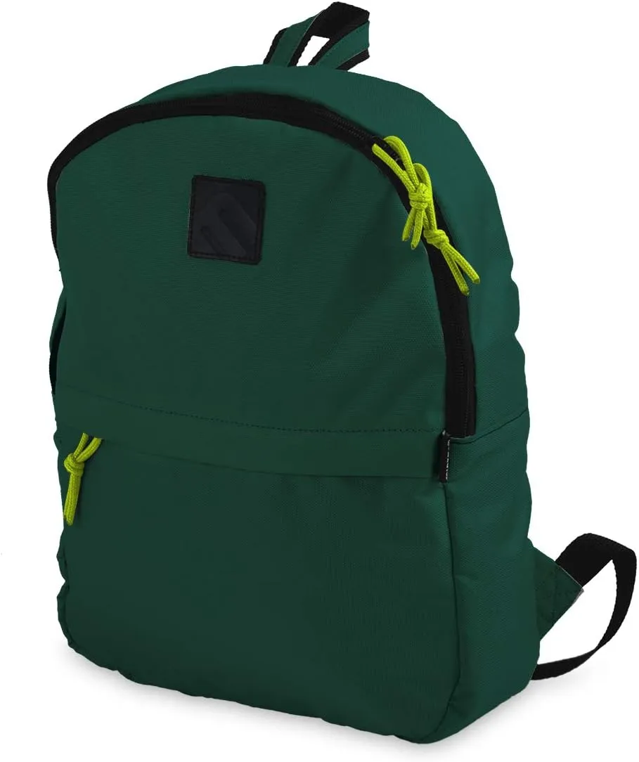 Mintra Office Backpack, Water-resistant Everyday Bag with Adjustable Straps, Unisex Backpack for Travel, College, Multi-Compartments with Secure Zippers, Dark Green, 10L Mini, 10" W x 9.84" H