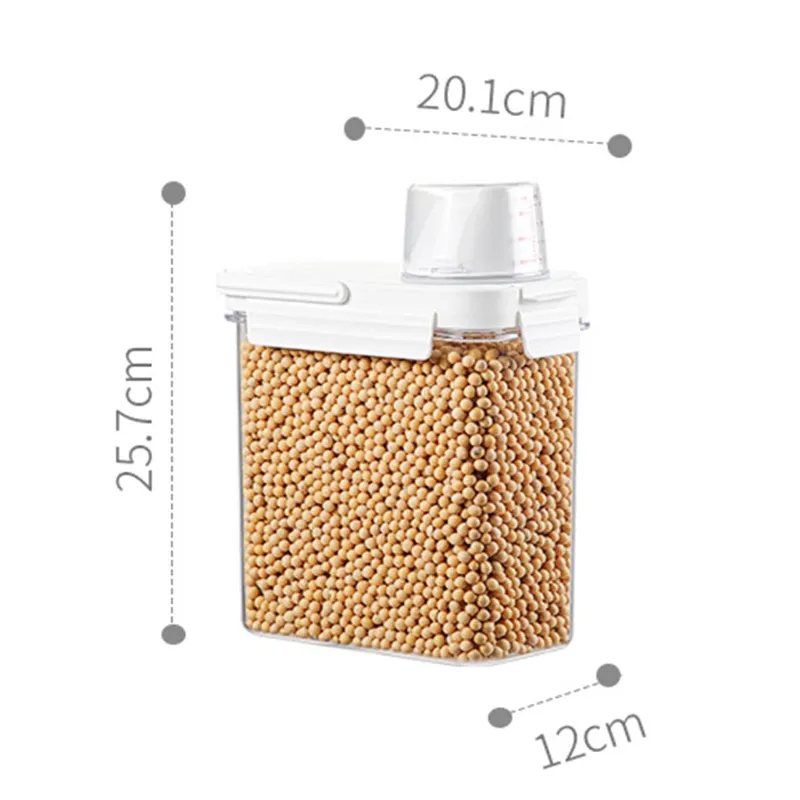 Multi-Purpose Food Storage Container With Measuring Cup