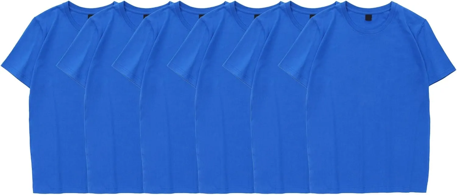 Multipack Cotton T-Shirt for Men Crew Neck Short Sleeve Loose Basic Tees Solid Color Stretch Plain Tee Tops