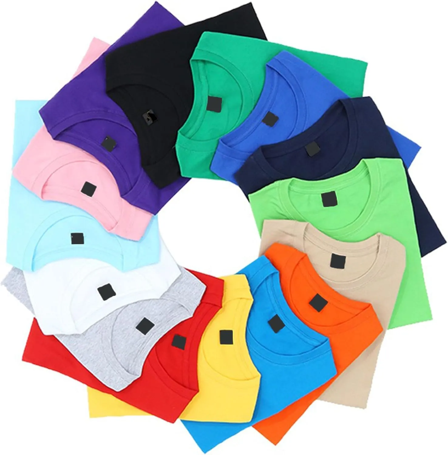 Multipack Cotton T-Shirt for Men Crew Neck Short Sleeve Loose Basic Tees Solid Color Stretch Plain Tee Tops