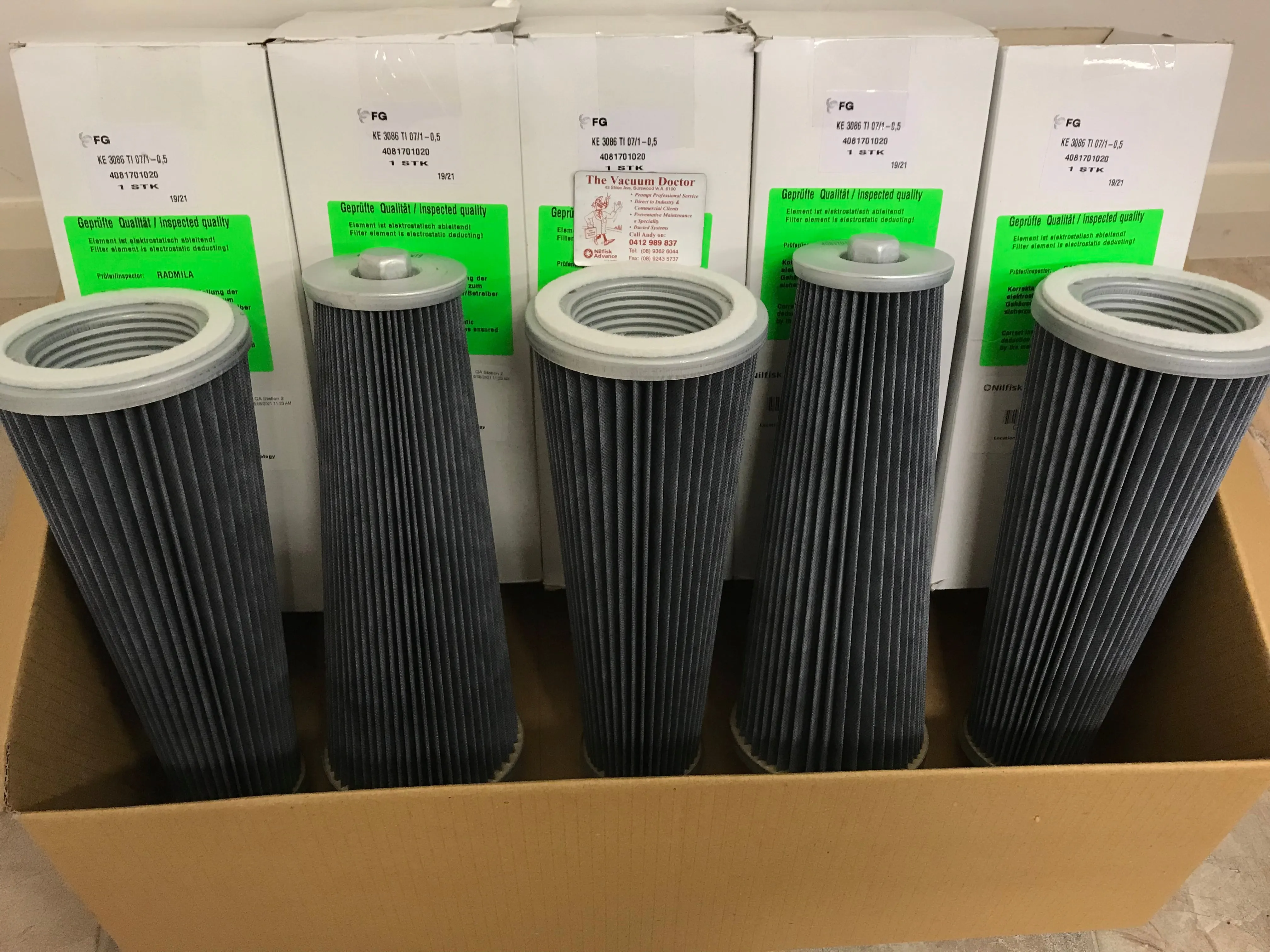 NilfiskCFM T40 W Infiniclean Antistatic Polyester Conical Filter Cartridge Five Needed Per Set