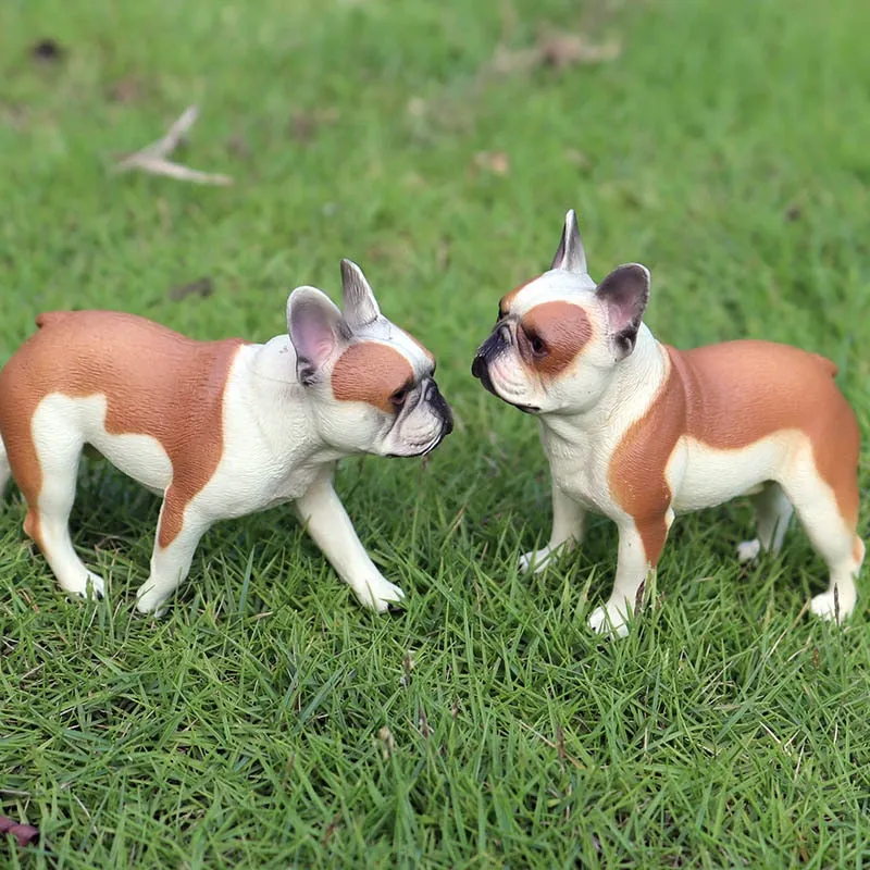 Oenux Lovely French Bulldog Animals Cute Puppy Sleep Lazy Dog Action Figures Model Figurine PVC Home Decoration Education Toy
